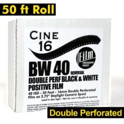 16mm Film - 50' Double Perf - CINE16 BW Reversal 40 Iso - 50 Ft